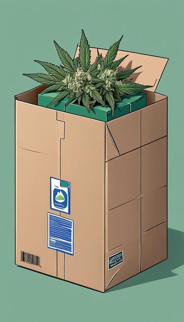 Illustration einer illegalen Cannabis-Lieferungspackung