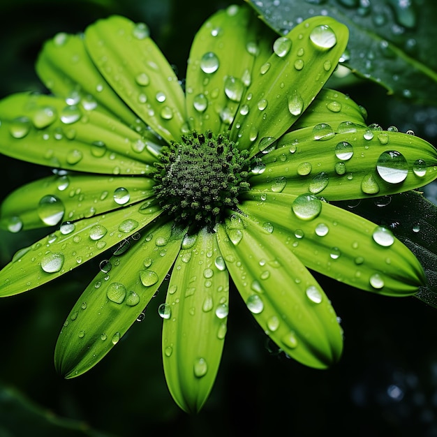 Illustration einer Nahaufnahme der grünen Natur mit Blumentexturhintergrund