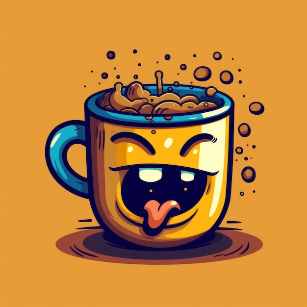 Foto illustration einer tasse kaffee auf weißem hintergrund