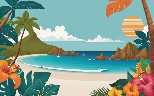 Foto illustration einer tropischen strandparadiesinsel