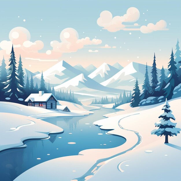 Foto illustration einer winterlandschaft