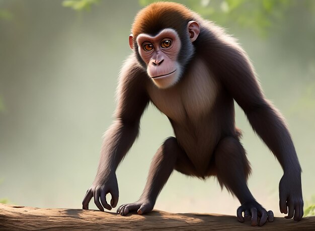 Illustration eines Affen im Wald