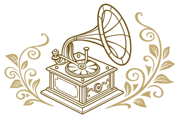 Illustration eines alten Grammophons