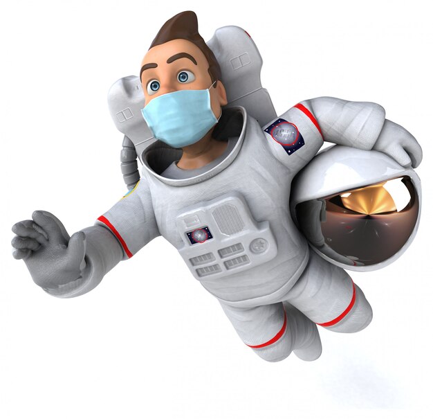 Illustration eines Astronauten mit einer Maske