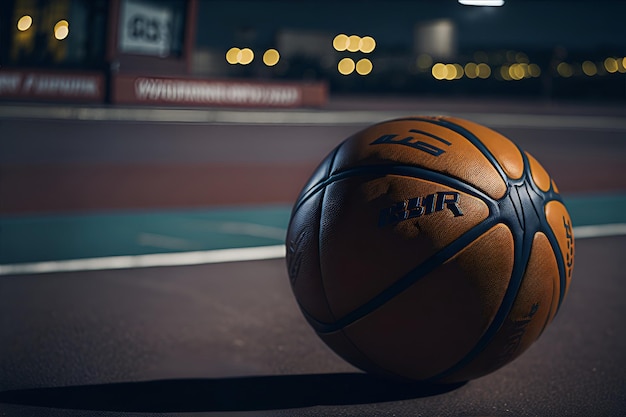 Illustration eines Basketballs auf der Strecke