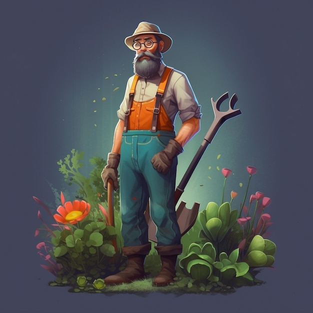 Illustration eines Bauern