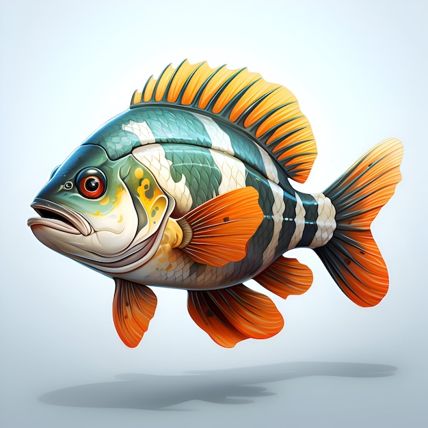 Illustration eines Fisches auf weißem Hintergrund mit Farbverlauf