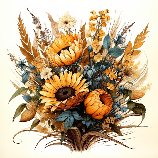 Illustration eines floralen Kunstdesigns