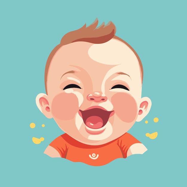 Illustration eines glücklichen Babys im flachen Stil