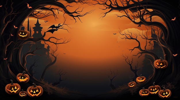 Foto illustration eines halloween-grenzdesigns