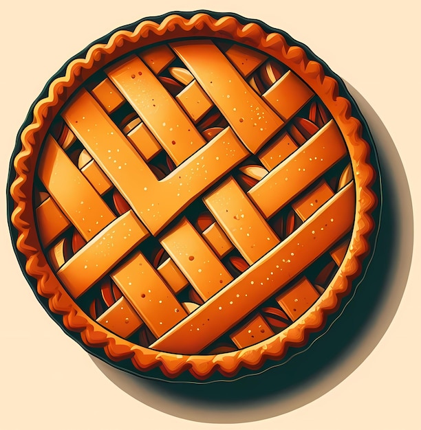 Illustration eines klassischen amerikanischen Apfelkuchen, sauber und einfach