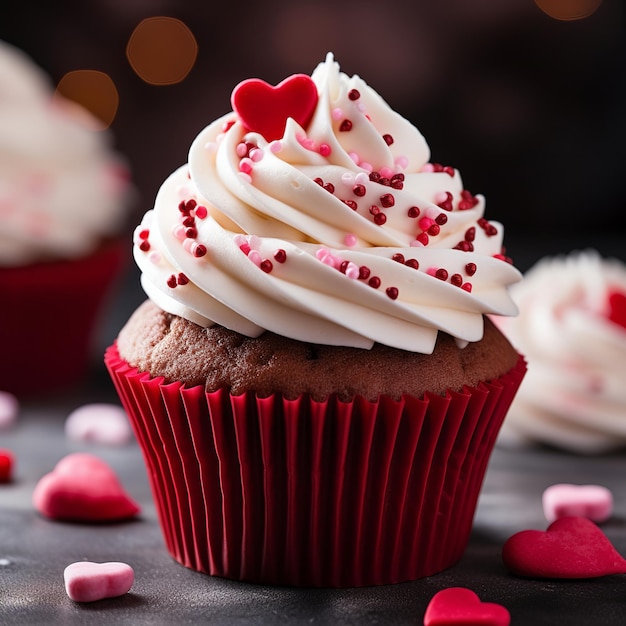 Illustration eines köstlichen Cupcakes zum Valentinstag
