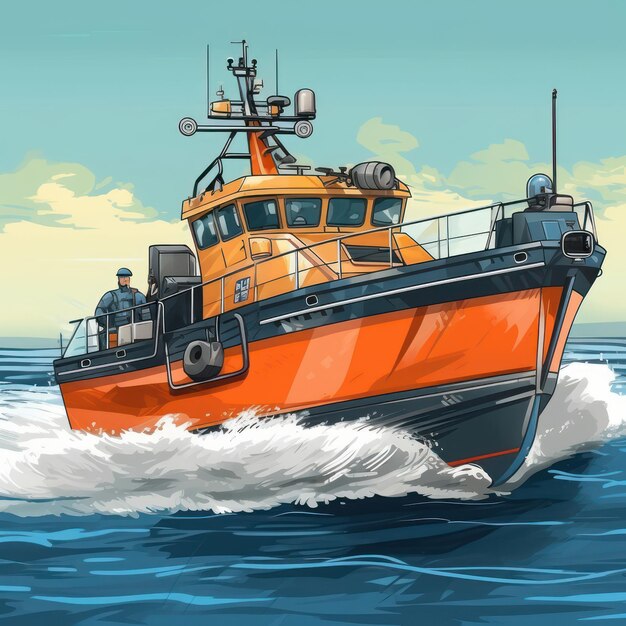 Illustration eines Küstenpatrouillenbootes