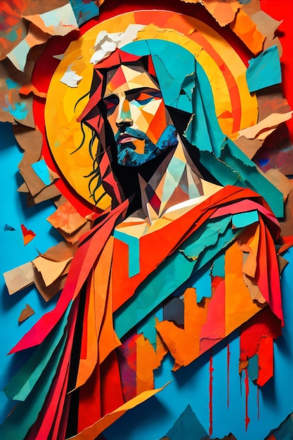 Illustration eines Ölgemäldes von Jesus Christus, erstellt mit generativer KI