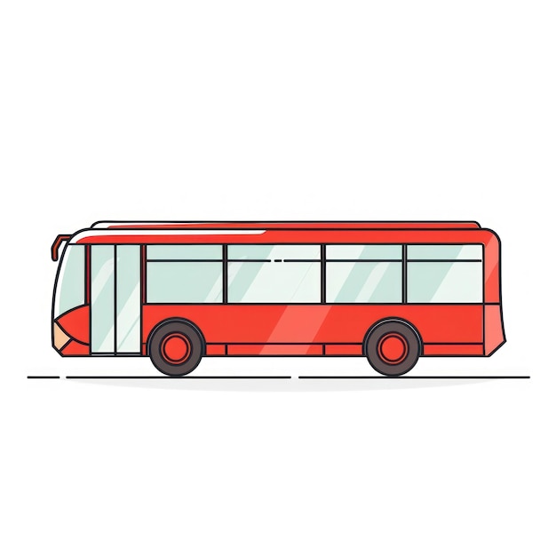 Illustration eines modernen roten Stadtbusses