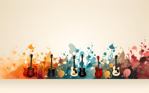Foto illustration eines musikhintergrundes mit musiknoten
