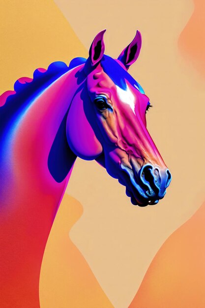 Foto illustration eines pferdekopfs realistische illustrationskunst