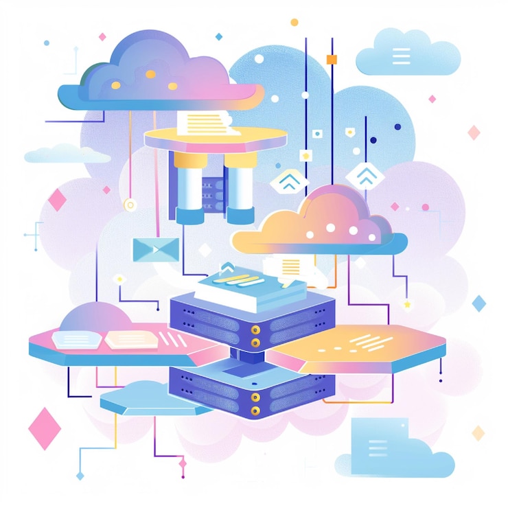 Foto illustration eines restful-api-designs für einen webdienst