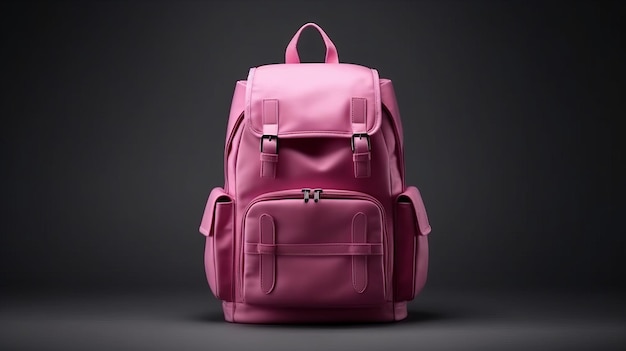 Illustration eines rosa Rucksacks auf dunklem Hintergrund