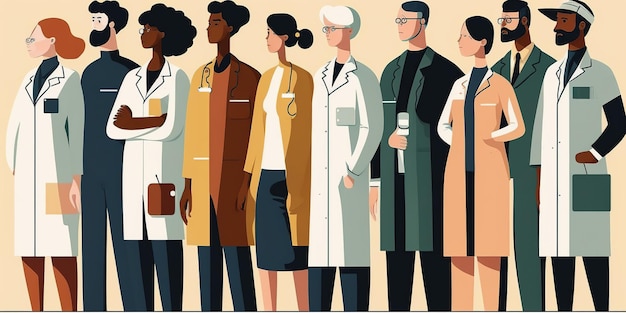 Illustration eines Ärzteteams zum Doctors Day