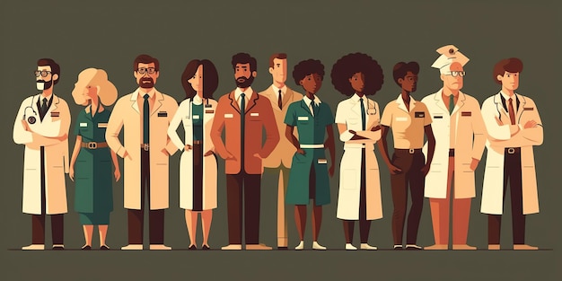 Illustration eines Ärzteteams zum Doctors Day