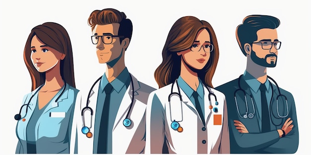 Illustration eines Ärzteteams zum Doctors Day