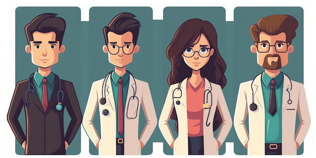 Illustration eines Ärzteteams zum Doctors Day