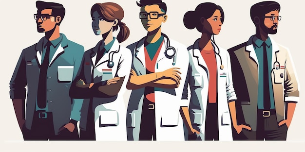 Illustration eines Ärzteteams zum Doctors Day