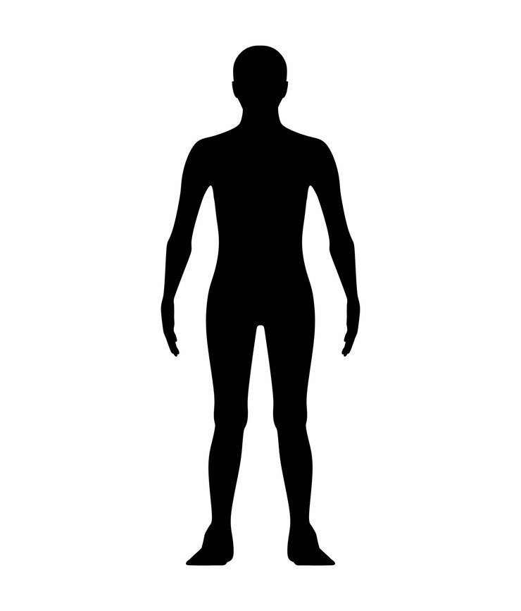 Foto illustration eines silhouettenmannes vor weißem hintergrund