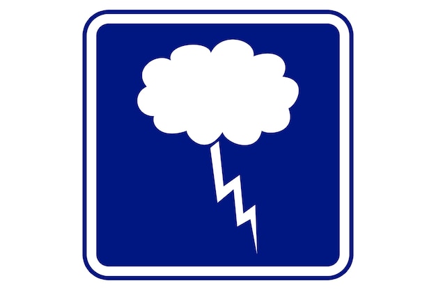 Foto illustration eines sturmzeichens auf blauem hintergrund