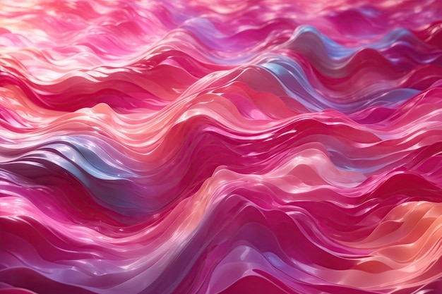 Illustration eines wellenförmigen rosa-violetten, lebendigen abstrakten Hintergrunds ai generativ