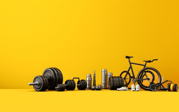 Illustration, Fitnessgeräte, Design-Hintergrund