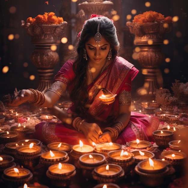 Illustration freudiger Darstellungen von Diwali-Feierlichkeiten