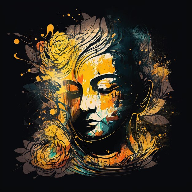 Illustration für Buddha Purnima oder Vesak Day Generative ai