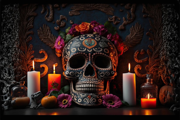 Illustration für den mexikanischen Tag der Toten