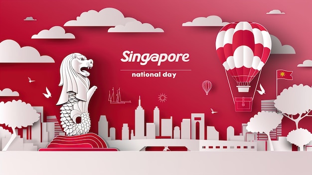 Illustration für den Nationaltag von Singapur, den 9. August