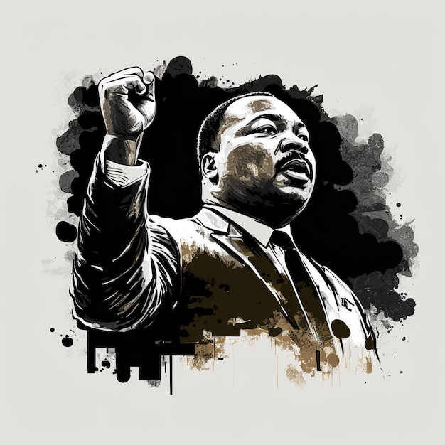 Illustration für Martin Luther King Jr. auf abstraktem Hintergrundbanner oder Poster