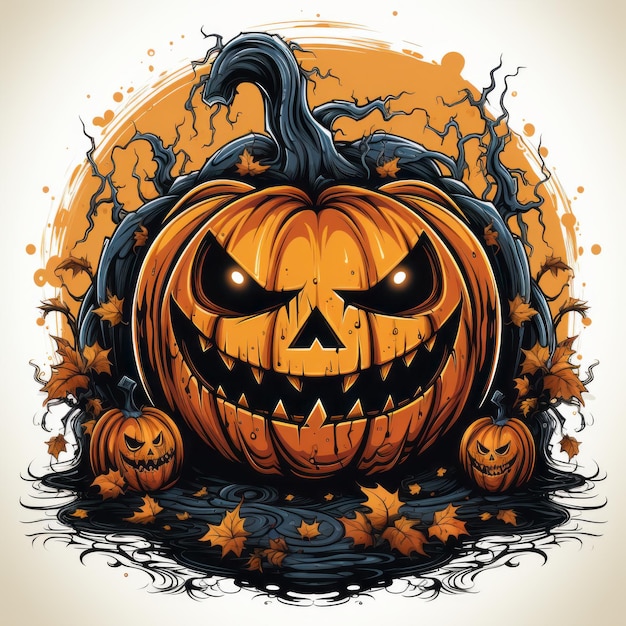 Illustration Halloween-Kürbis-Kunstdesign