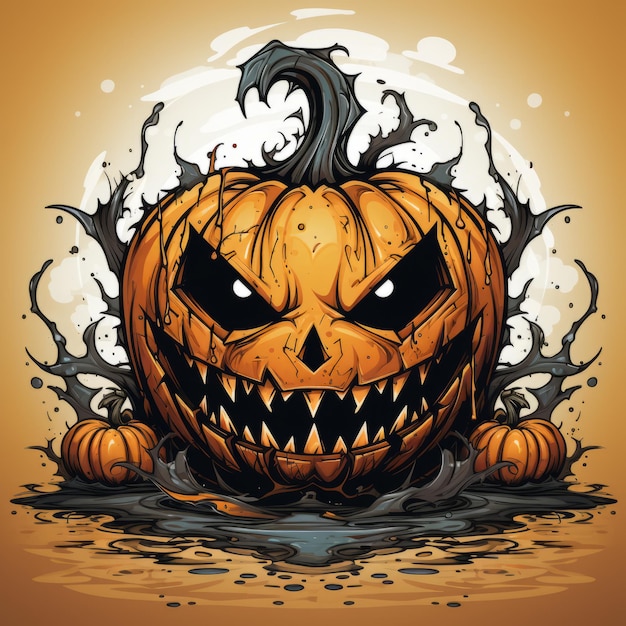 Illustration Halloween-Kürbis-Kunstdesign