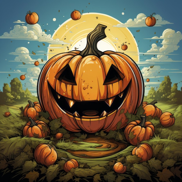 Illustration Halloween-Kürbis-Kunstdesign