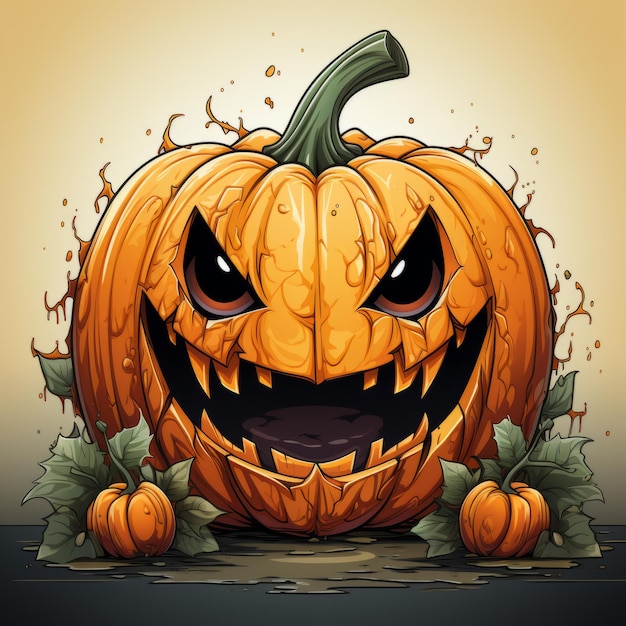 Illustration Halloween-Kürbis-Kunstdesign