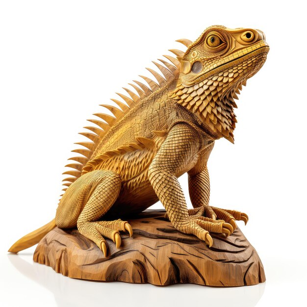 Illustration hölzerne Iguana-Statue Kreativität