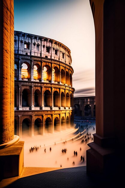 Illustration Langzeitbelichtung des Kolosseums Rom Italien