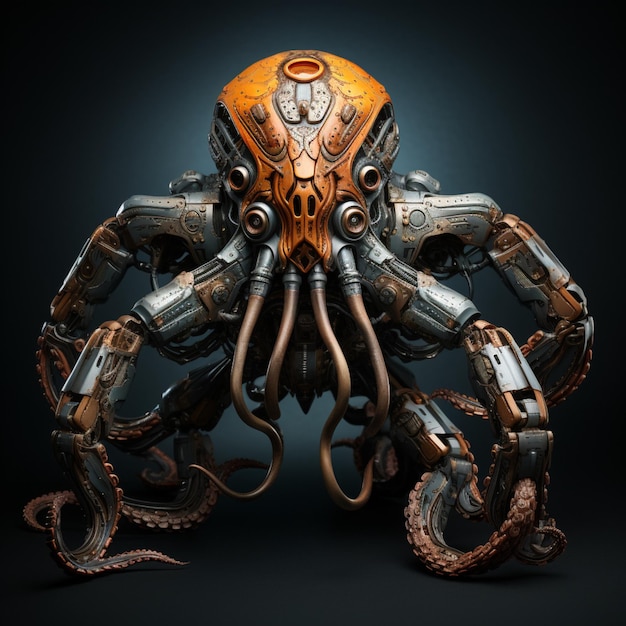 Illustration mechanischer Oktopus