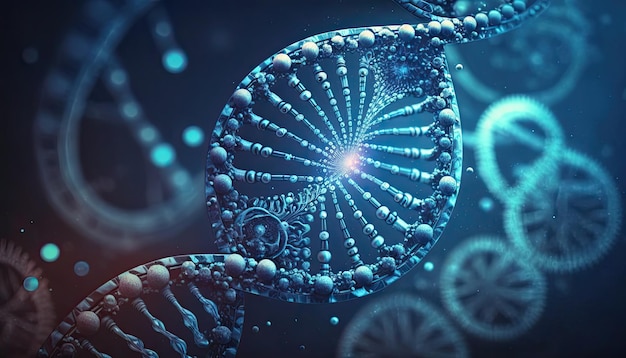 Illustration menschlicher DNA durch generative KI