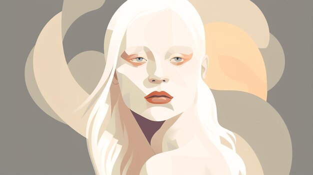 Illustration mit einer generativen KI einer Albino-Frau