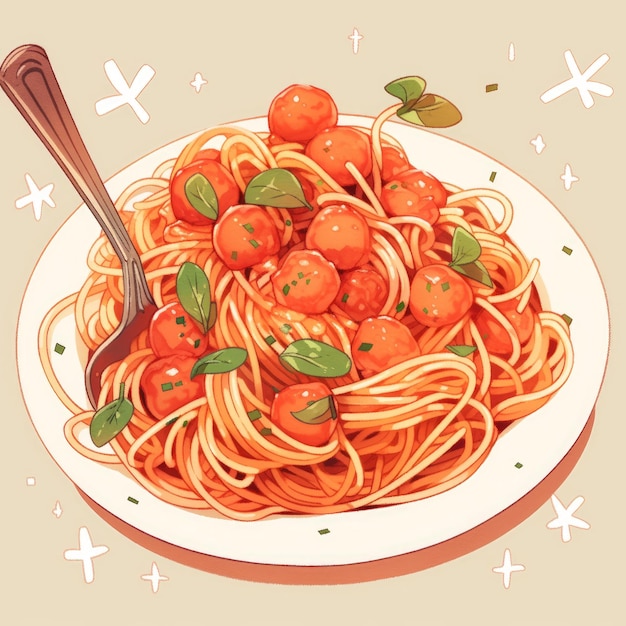 Illustration Nationaler Spaghetti-Tag in Rot