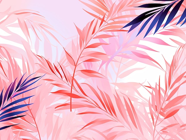 Illustration Palmzweig Hintergrund in Rosa