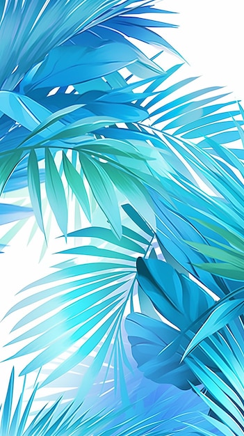 Illustration Palmzweig in blauem Hintergrund