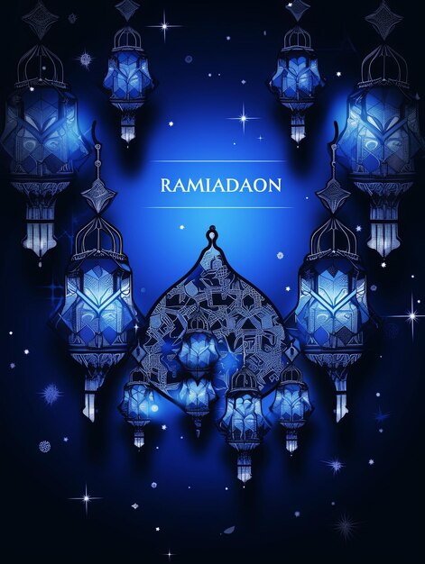 Illustration Ramadan Hintergrund in blau